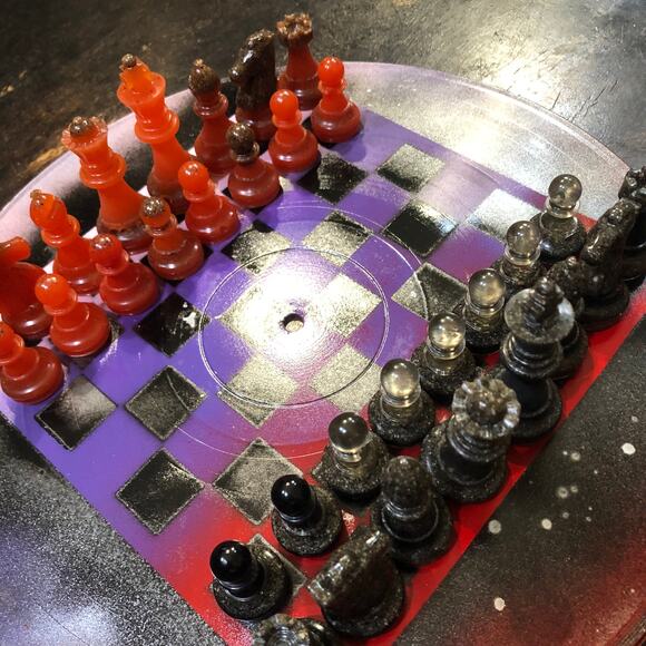 Vinyl Chess Set - Haunted Purple (Resin Pieces) - Picture 5 of 10